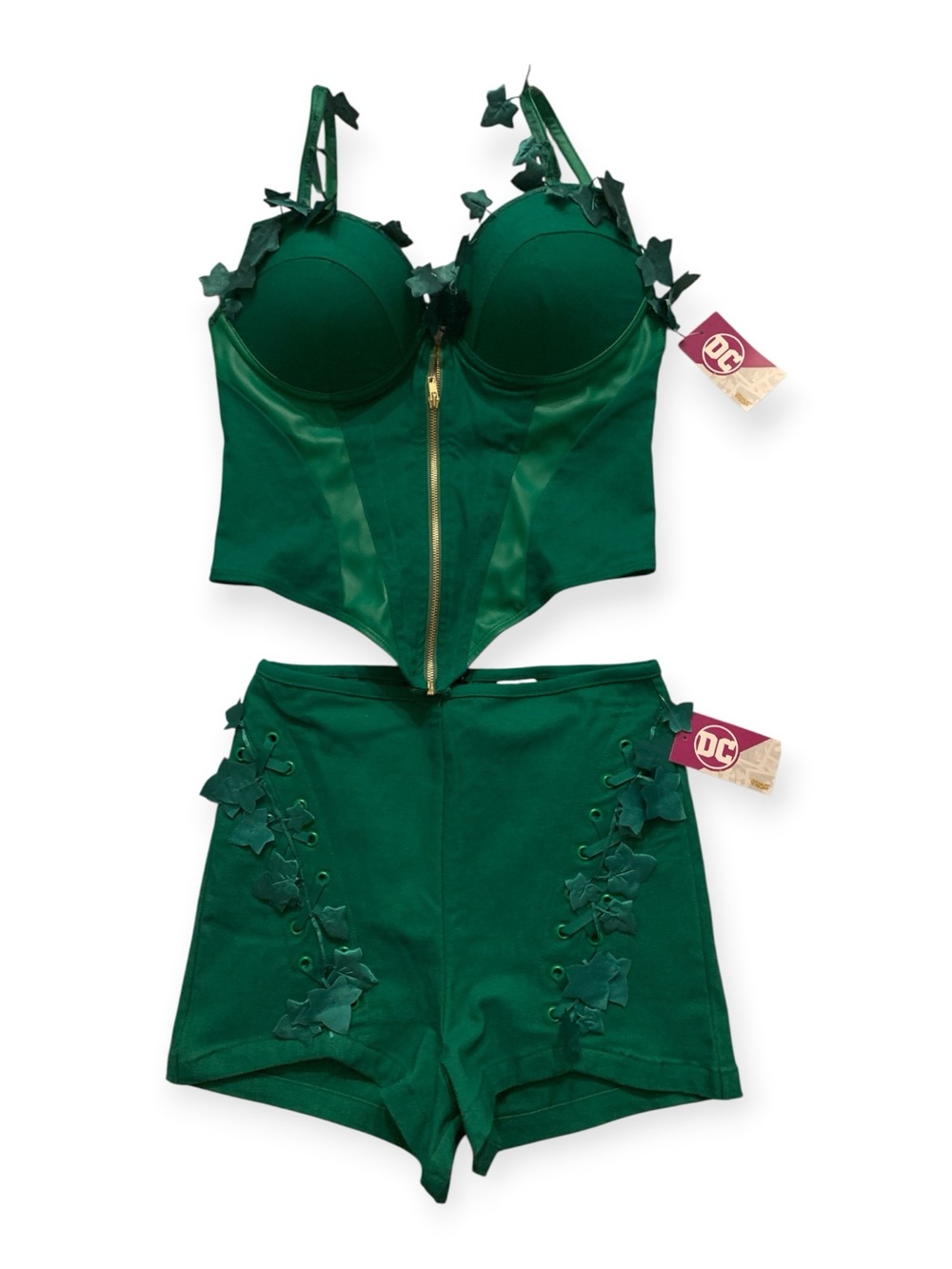 DC Poison Ivy Bustier & Shorts Set Costume